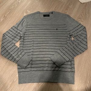 Mens grey all saints stripped sweater